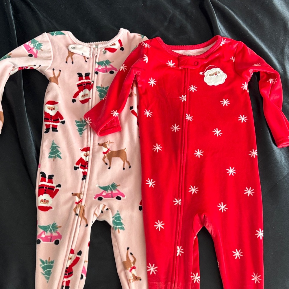 Festive Santa Kids One Piece Set - Red and Pink never worn super soft